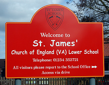 Saint James' Lower School sign March 2012